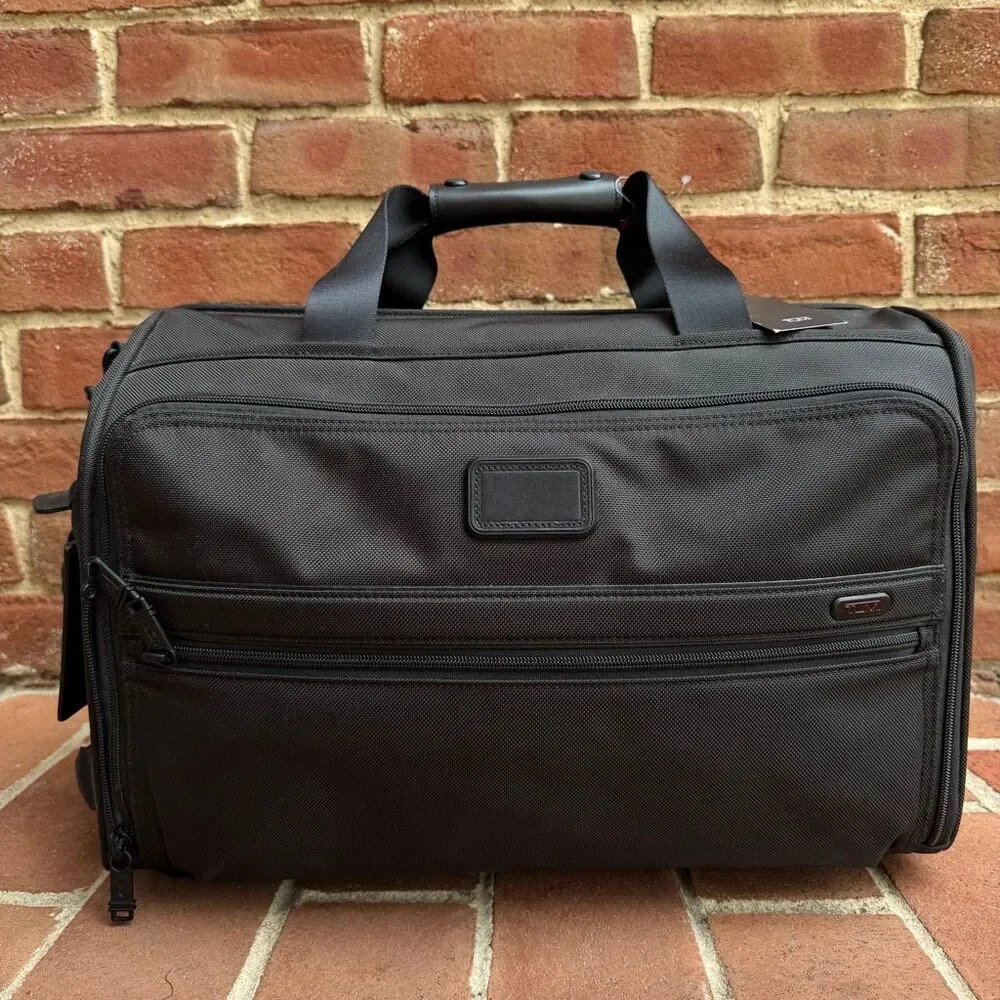 TUMI Framed Soft Duffel Travel Bag Black Carry On Weekender NEW